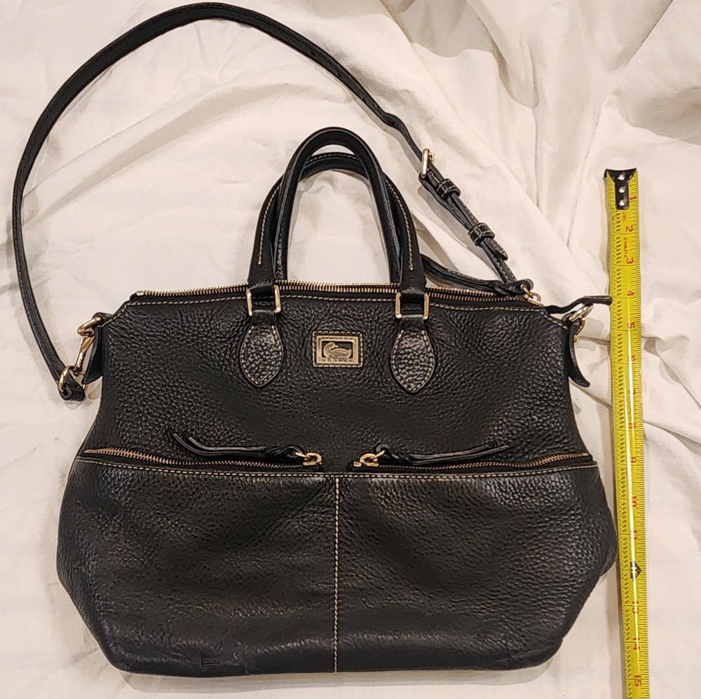 Dooney‎ & Bourke black pebbled leather satchel shoulder crossbody purse